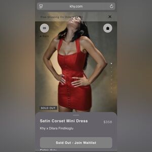 KHY red satin corset mini dress